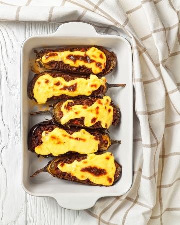 Greek Stuffed Eggplants (Papoutsakia)